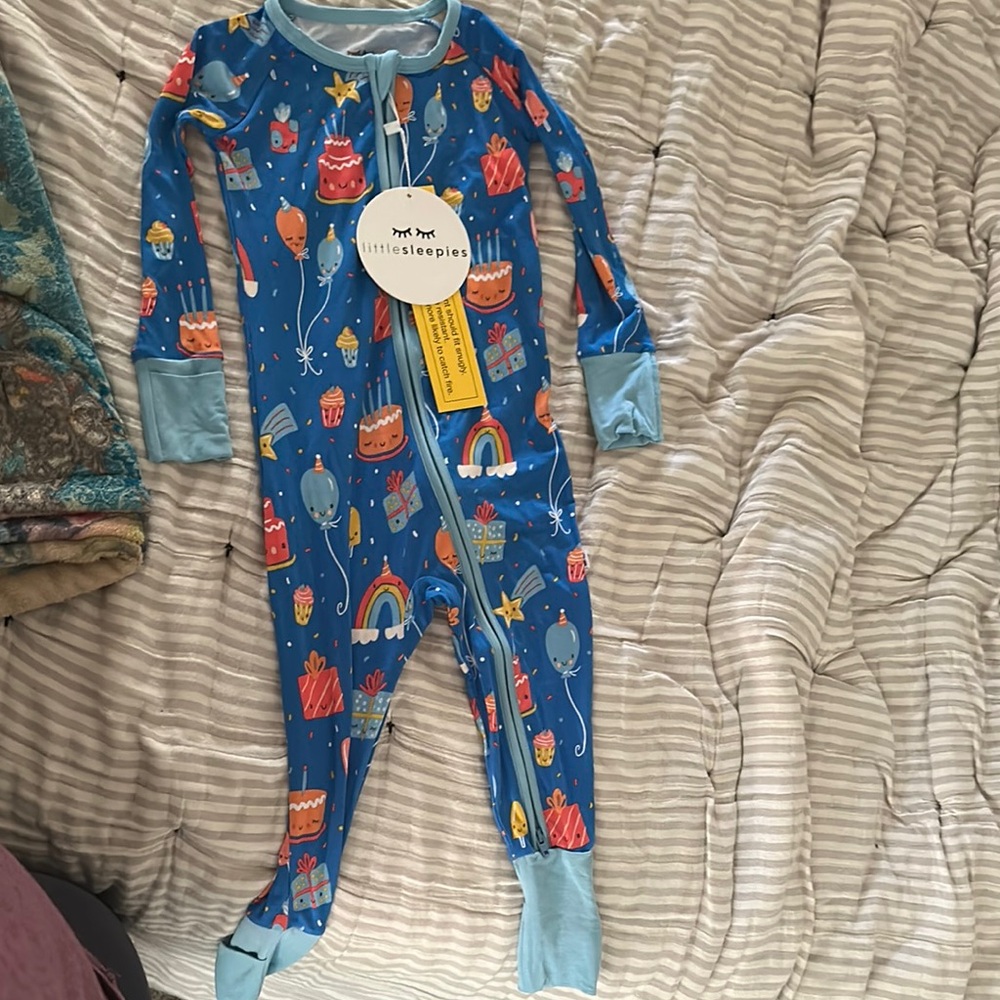 Little Sleepies Blue Footies One Piece